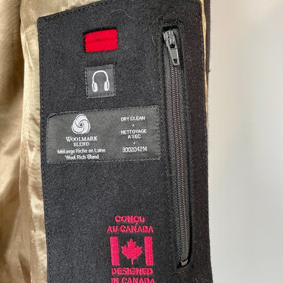 NWT Men's Large Black Wool "Pea" Coat - LeChateau - Picture 8 of 11